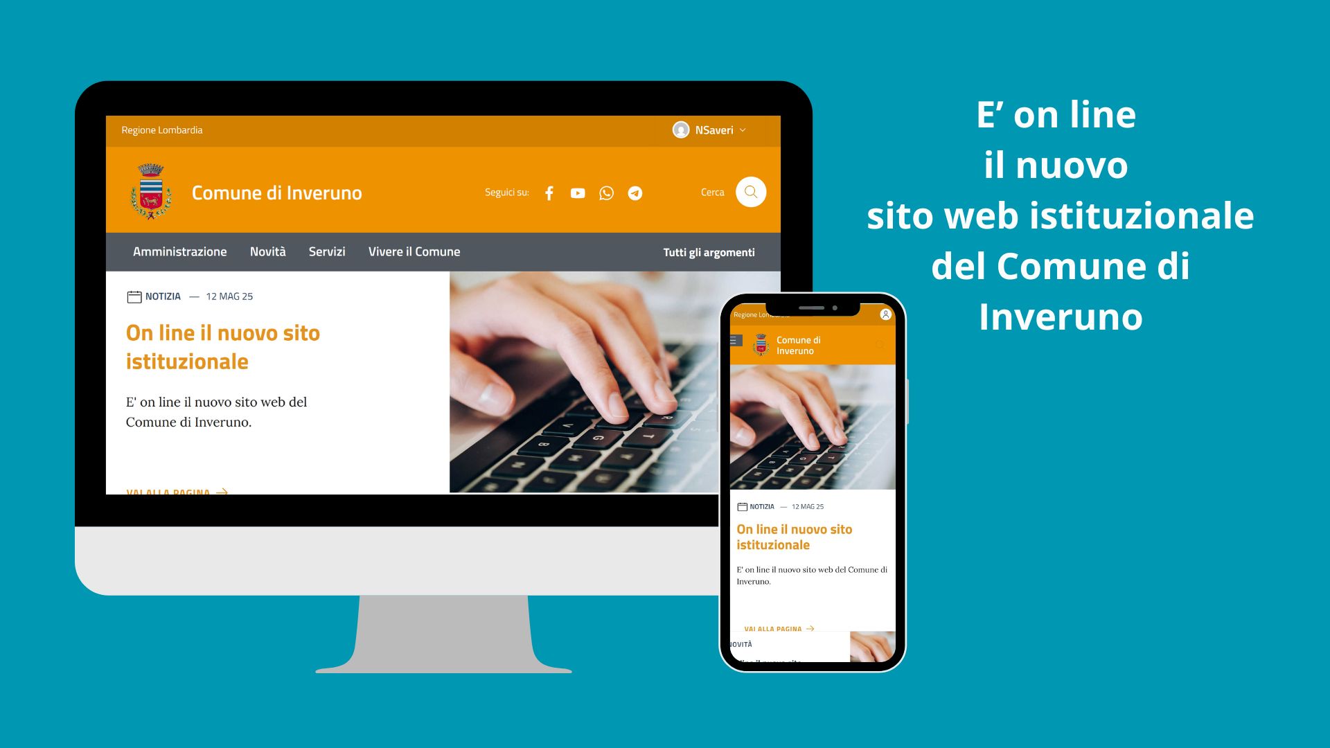 E’ on line il nuovo sito web istituzionale del Comune di Inveruno